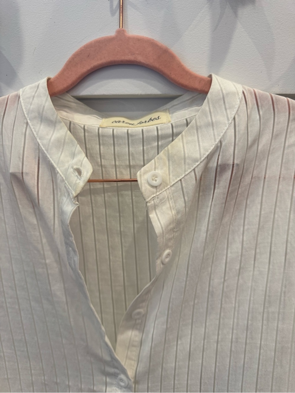 Women's Cream Ruffle Button-Front Blouse - Picture 2 of 3
